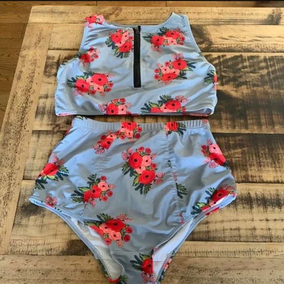 Modcloth Other - Kingdom and State Two Piece Dusty Rose Floral Swim Set - Size Medium
